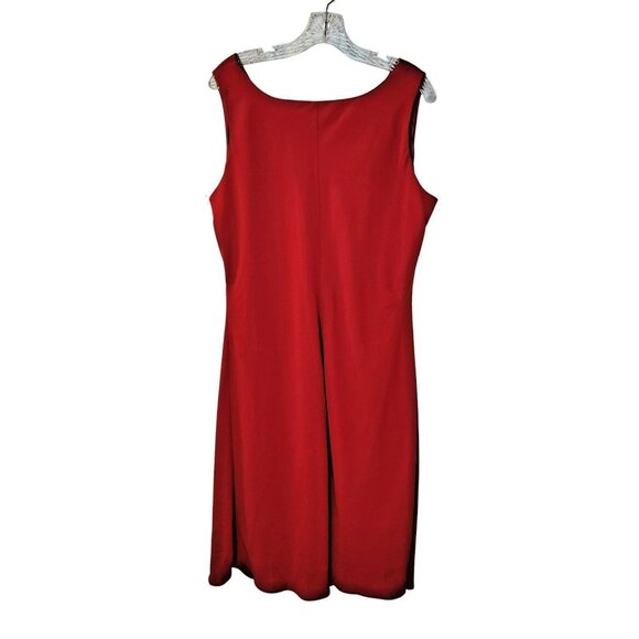 Simonton Says Dress 1X | Red Shift | Drape Neck | Sleeveless | Office to Cocktai - Picture 7 of 7